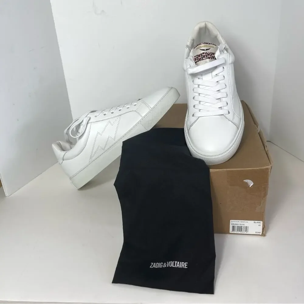 Zadig and Voltaire Low Top Flash Trainers Lighting Bolt Sneakers Unisex